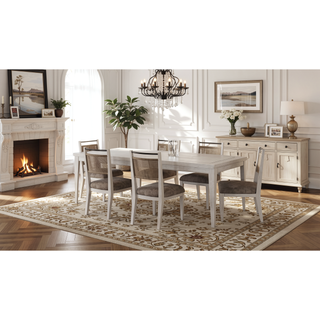 Sunvega Vanilla Toned Rope Back Chair with Camel Upholstered Seat Set of 2