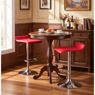 Sunvega Contemporary Chrome Air Lift Adjustable Swivel Stools with White Seat