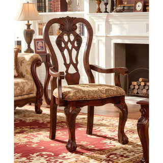 Sunvega Brown Cherry Padded Fabric Dining Chairs Set of 2 Side Chairs
