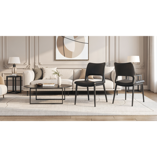 Sunvega Modern Minimalist White PU Leather Dining Chairs Set of 2 with Metal Legs