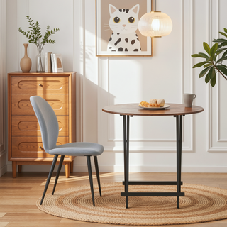 Sunvega Upholstered Dining Chairs with Soft Suede-Style Fabric and Metal Legs Set of 4
