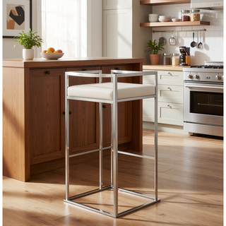 Sunvega Contemporary Stackable Barstool with Upholstered Padded Seat and Welded Frame