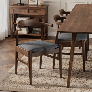 Sunvega Mid-Century Modern Leather Dining Chair Set of 2 for Living Room