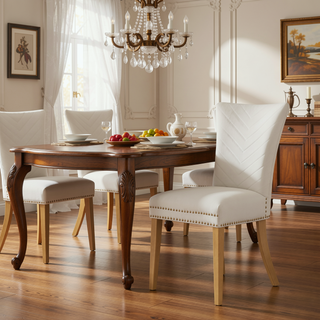Sunvega Gold Velvet Upholstered Dining Chairs with Tufted Design and Metal Legs