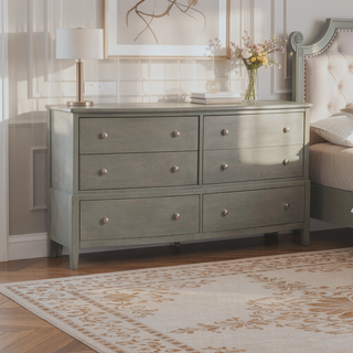 Sunvega Gray Finish Birch Veneer 3 Drawer Nightstand with Nickel Hardware