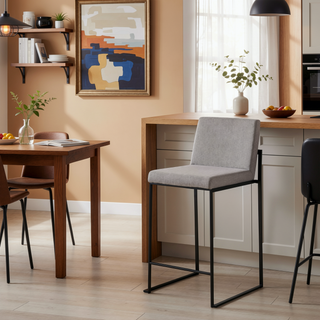 Sunvega Fuji High Back Counter Stool Set of 3 with Padded Seat and Backrest