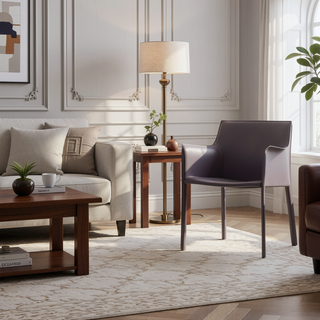 Sunvega Modern Dining Chair in Gray with Durable Metal Frame and Leatherette Upholstery