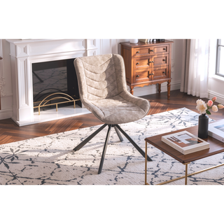 Sunvega Mid-Century Modern Tufted Diamond Pattern Upholstered Swivel Dining Chair