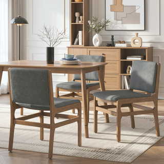 Sunvega Contemporary Upholstered Rubberwood Dining Chair Set of Two for Living Room