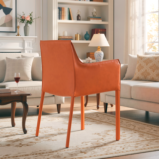 Sunvega Modern Dining Chair in Gray with Durable Metal Frame and Leatherette Upholstery