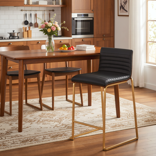 Sunvega Mason Mara Contemporary Fixed-Height Counter Stool with Tufted Upholstered Seat