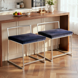 Sunvega Modern Fuji Stackable Dining Chair with Upholstered Seat and Metal Frame