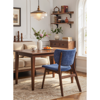 Sunvega Padded Upholstered Side Chair Set with Walnut Finish and Resistant Features