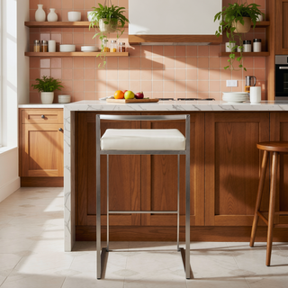 Sunvega Contemporary Stackable Counter Stools with Upholstered Padded Seats Set of 2