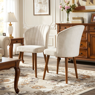 Sunvega Navy Blue Velvet Parsons Dining Chair Set with Solid Wood Structure