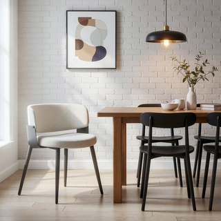Sunvega Modern Dining Chair with Plush Foam-Filled Seat and Textured Leatherette