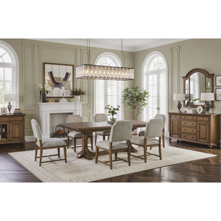 Sunvega Almond Upholstered Dining Chair with Shaped Backrest and Web Seating