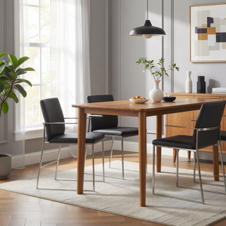 Sunvega Fuji Contemporary High Back Barstool in Stainless Steel and Grey Faux Leather