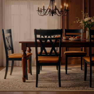Sunvega Modern Farmhouse Round Dining Table with Greywash and Antique White Finish