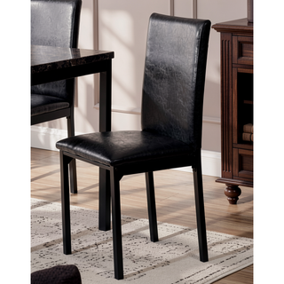 Sunvega Red Faux Leather Upholstered Metal Frame Dining Chairs Set of 4