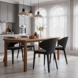 Sunvega Mid-Century Modern Dining Chairs Set of 2 with Faux Leather Upholstery
