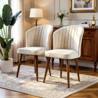 Sunvega Navy Blue Velvet Parsons Dining Chair Set with Solid Wood Structure