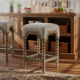 Sunvega Christine Counter Stool with Turned Legs and Footrest
