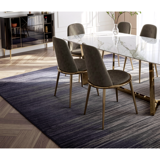 Sunvega Gold and Taupe Finish Contemporary Style 2pc Fully Upholstered Round Side Chair