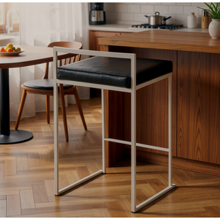 Sunvega Contemporary Stackable Counter Stool with Upholstered Padded Seat