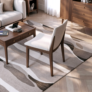 Sunvega Mid-Century Modern Solid Wood Dining Chair Set with Upholstered Fabric