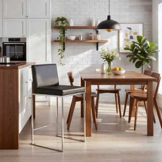 Sunvega Fuji Contemporary High Back Counter Stool with Padded Seat and Backrest