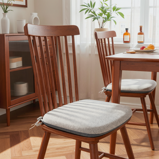 Sunvega Solid Wood Windsor Kitchen Chairs with Cushioned Seats for Modern Dining