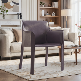Sunvega Modern Faux Leather Upholstered Dining Chair with Metal Frame