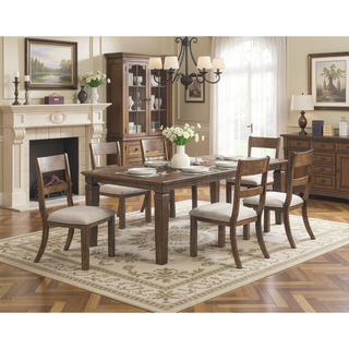 Sunvega Contemporary Farmhouse Style Wood Frame Light Brown Finish Dining Chair Set