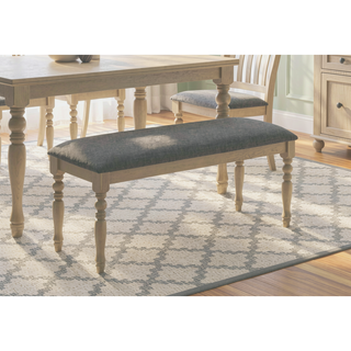 Sunvega 48 Inch Upholstered Rectangular Bench with Grey Solid Wood Legs