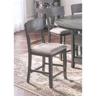 Sunvega Modern Gray Rubber Wood Dining Table with Two Built-in Storage Shelves
