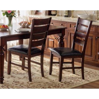 Sunvega Contemporary Dining Chairs Set of 2 with Espresso Finish and Cushion Seats