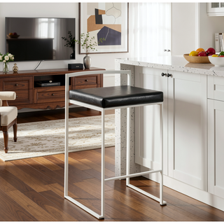 Sunvega Contemporary Stackable Counter Stool with Upholstered Padded Seat