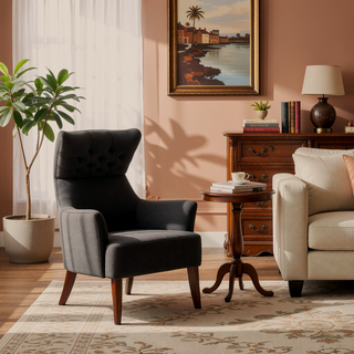 Sunvega Upholstered Dining Chairs with Tufted Seat Back and Crown Top