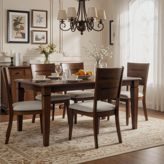 Sunvega Upholstered Dining Chairs with Polyester Fabric and Sturdy Construction