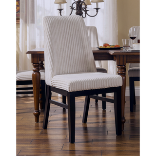 Sunvega Modern Upholstered Side Chairs with Light Gray Textured Fabric and Black Finish