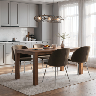 Sunvega Faux Leather Upholstered Dining Chairs with Metal Legs Set of 2