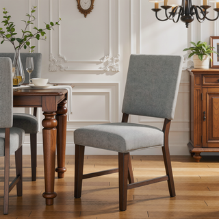 Sunvega Walnut Finish Wood Trestle Bench with V-Angled Pedestals for Dining Room