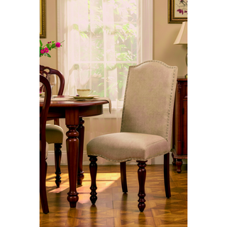 Sunvega Industrial Style Brown Cherry Ivory Upholstered Fabric Counter Height Dining Chairs