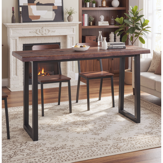 Sunvega Live Edge Bar Table with Solid Pine Legs and Cherry Tops