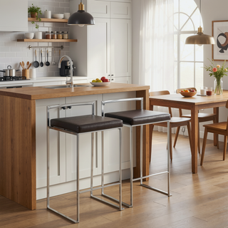 Sunvega Contemporary Stackable Counter Stools with Padded Seat Set of 2