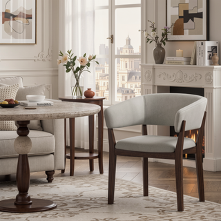 Sunvega Modern Dining Armchair with Sculptural Frame and Ergonomic Backrest