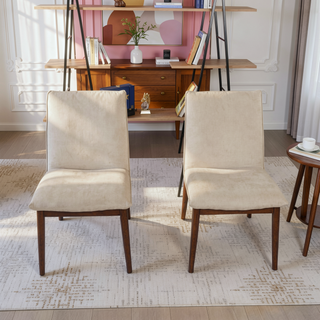Sunvega Mid-Century Modern Velvet Dining Chair Set Of 2 With Solid Wood Legs
