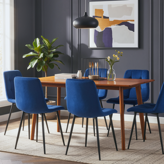 Sunvega Grey Velvet Dining Chairs Set of 2 with Metal Legs for Kitchen and Living Room