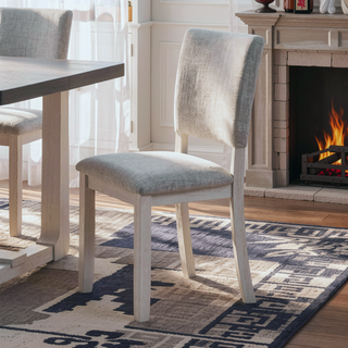 Sunvega Transitional Natural Tone Rubberwood Dining Table with Trestle Base